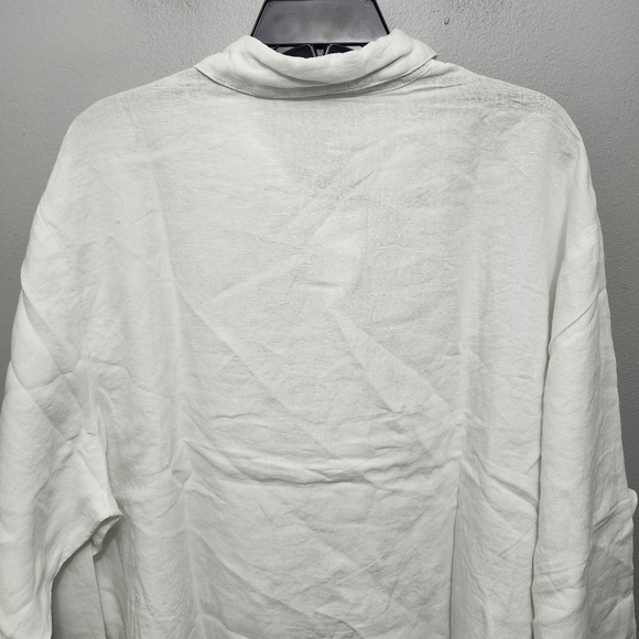 Soft surroundings women's button-up tunic top size 1X white 100% linen n… - Picture 5 of 8
